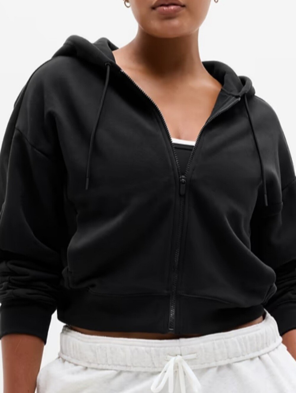Athleta Black Forever Fleece Classic Full Zip Sweatshirt
